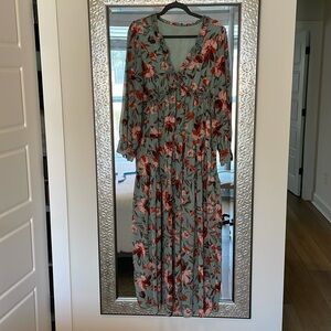 Floral chiffon maxi dress